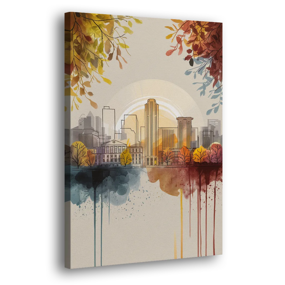 Buffalo Skyline in Autumn Side - Canvas Wall Art