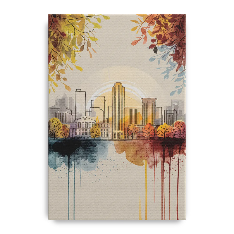 Buffalo Skyline in Autumn Front - Canvas Wall Art