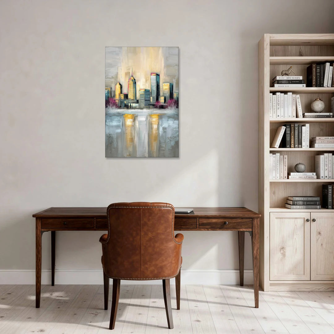 Buffalo Skyline in Winter - Canvas Wall Art - Office - 24x36