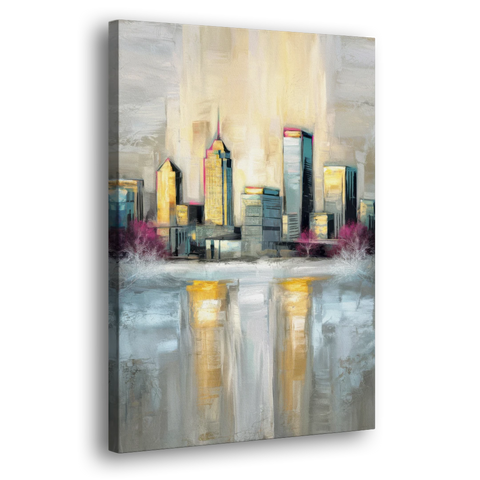 Buffalo Skyline in Winter - Canvas Wall Art - Side