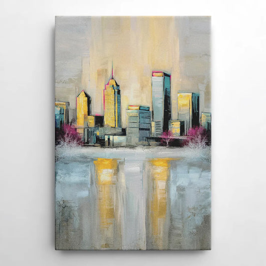 Buffalo Skyline in Winter - Canvas Wall Art