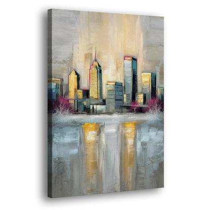 Buffalo Skyline in Winter Side - Canvas Wall Art