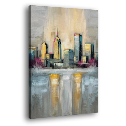 Buffalo Skyline in Winter Side - Canvas Wall Art