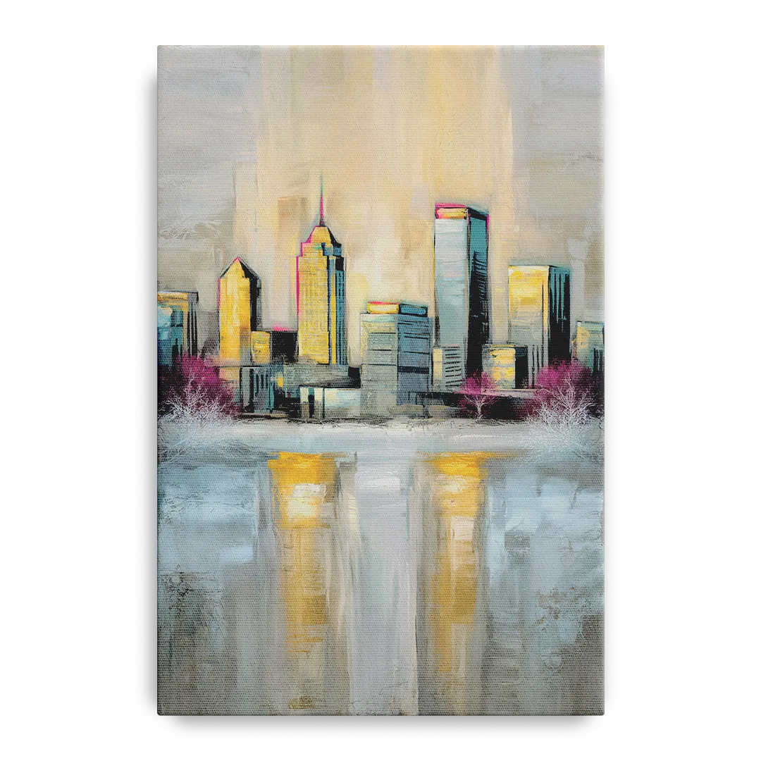 Buffalo Skyline in Winter Front - Canvas Wall Art