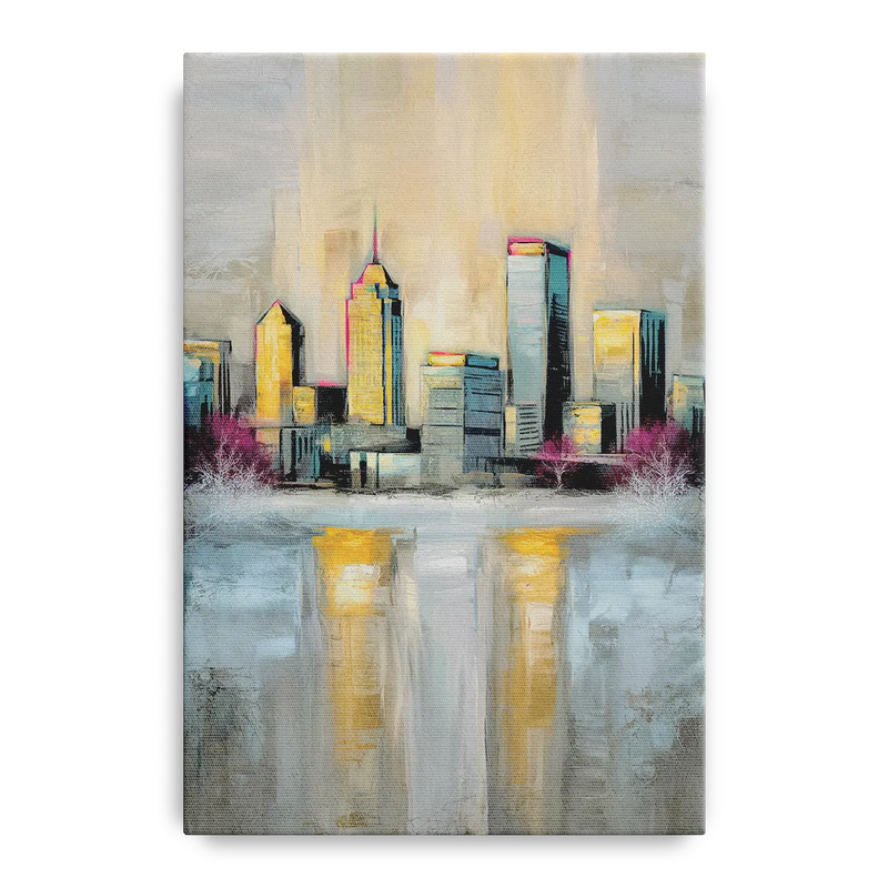 Buffalo Skyline in Winter Front - Canvas Wall Art