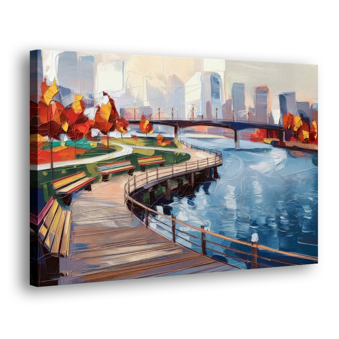 Buffalo Waterfront Boardwalk Side - Canvas Wall Art