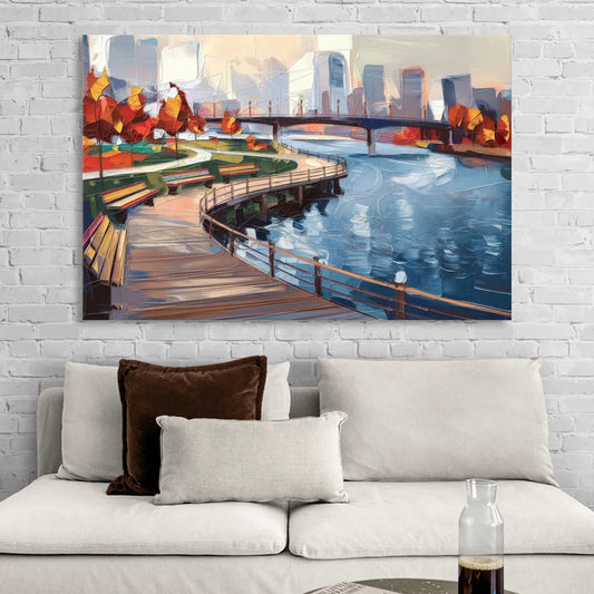 Buffalo Waterfront Boardwalk Living Room - Canvas Wall Art