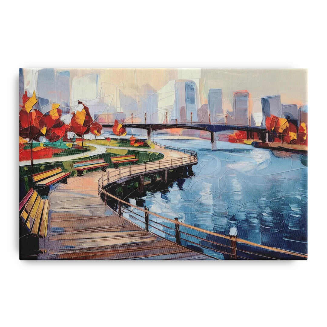 Buffalo Waterfront Boardwalk Front - Canvas Wall Art