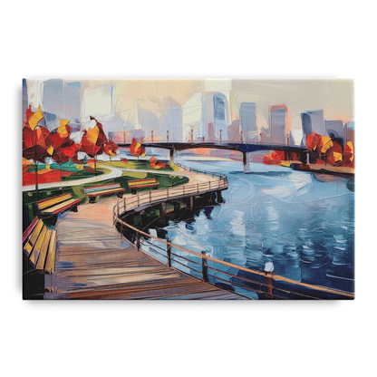 Buffalo Waterfront Boardwalk Front - Canvas Wall Art
