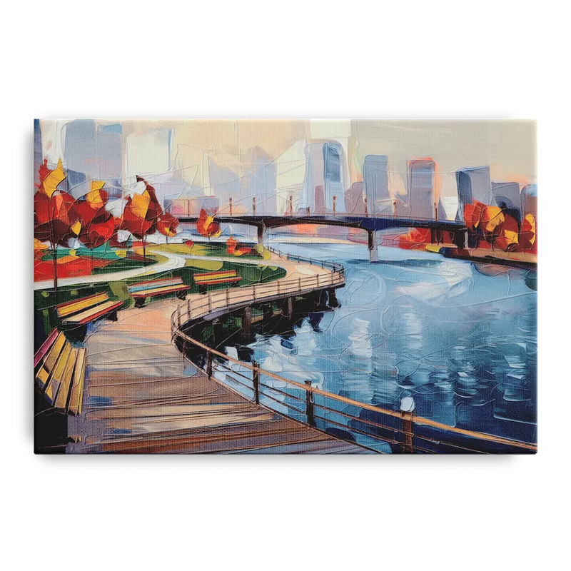 Buffalo Waterfront Boardwalk Front - Canvas Wall Art
