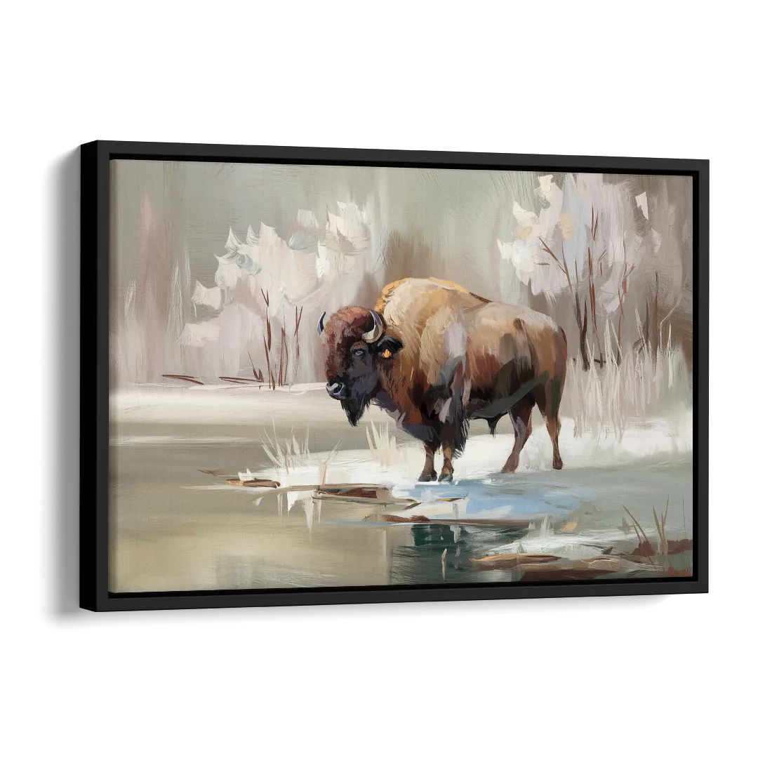 Buffalo Waterfront Serenity Side - Black Canvas Wall Art