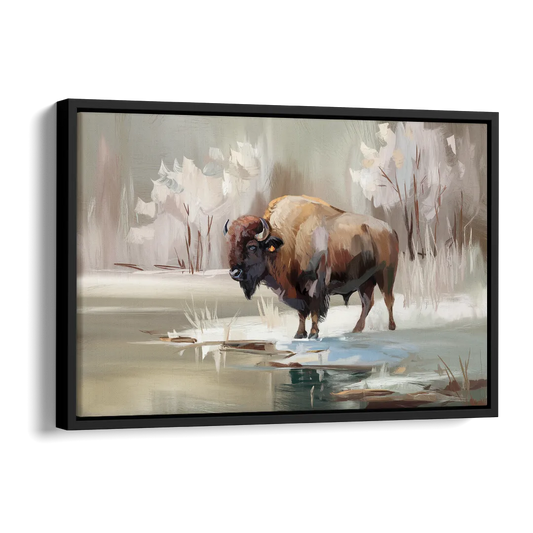 Buffalo Waterfront Serenity Side - Black Canvas Wall Art