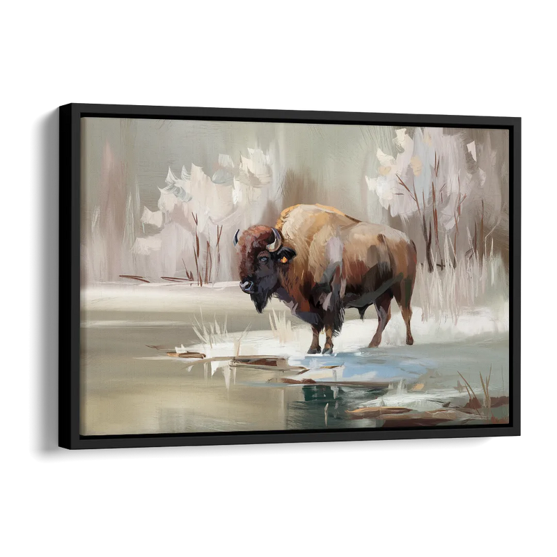 Buffalo Waterfront Serenity Side - Black Canvas Wall Art