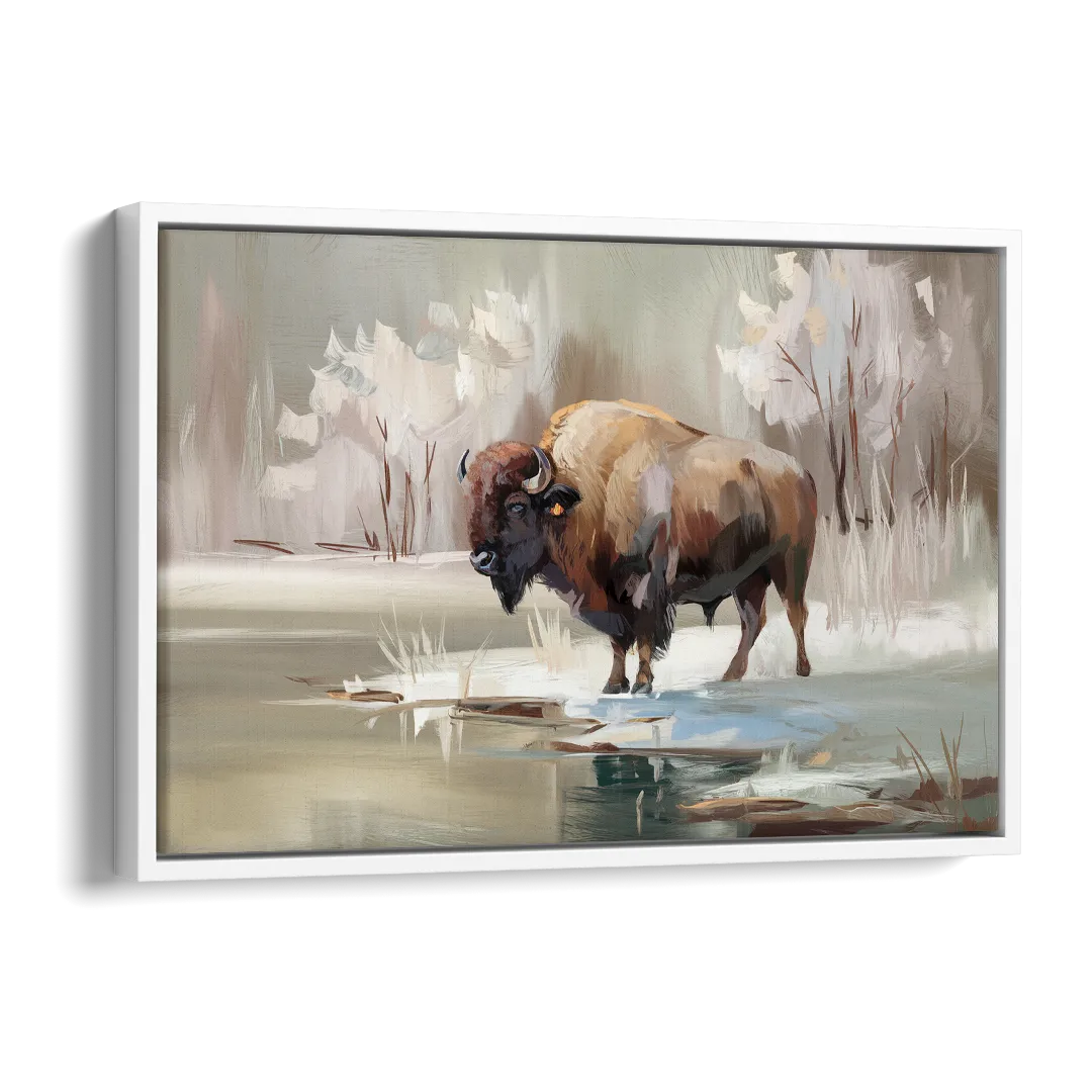 Buffalo Waterfront Serenity Side - White Canvas Wall Art