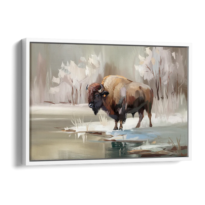 Buffalo Waterfront Serenity Side - White Canvas Wall Art