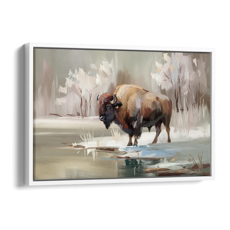 Buffalo Waterfront Serenity Side - White Canvas Wall Art