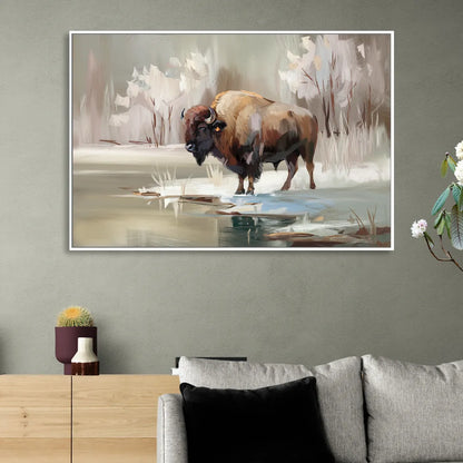 Buffalo Waterfront Serenity Living Room - White Canvas Wall Art