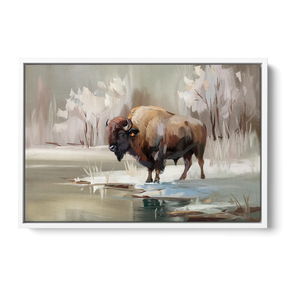 Buffalo Waterfront Serenity Front - White Canvas Wall Art