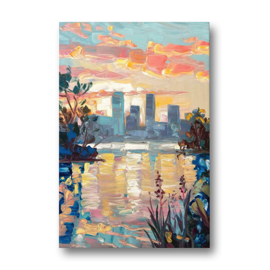 Buffalo Waterfront Sunrise - Canvas Wall Art - Front