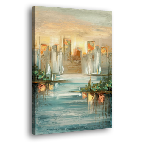 Buffalo Waterfront Tranquility - Canvas Wall Art - Side