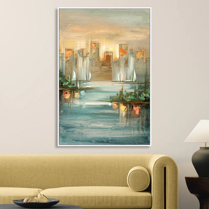 Buffalo Waterfront Tranquility Sitting Room - White Canvas Wall Art