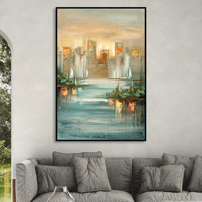 Buffalo Waterfront Tranquility Sitting Room - Black Canvas Wall Art