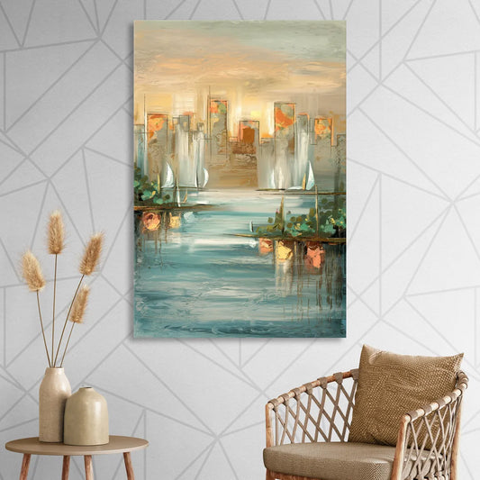 Buffalo Waterfront Tranquility Living Room - Canvas Wall Art