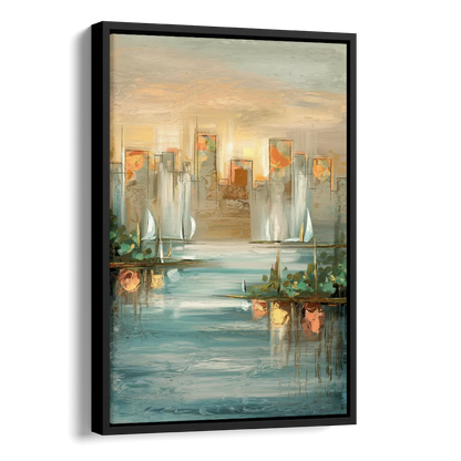 Buffalo Waterfront Tranquility Side - Black Canvas Wall Art