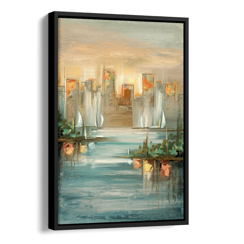 Buffalo Waterfront Tranquility Side - Black Canvas Wall Art