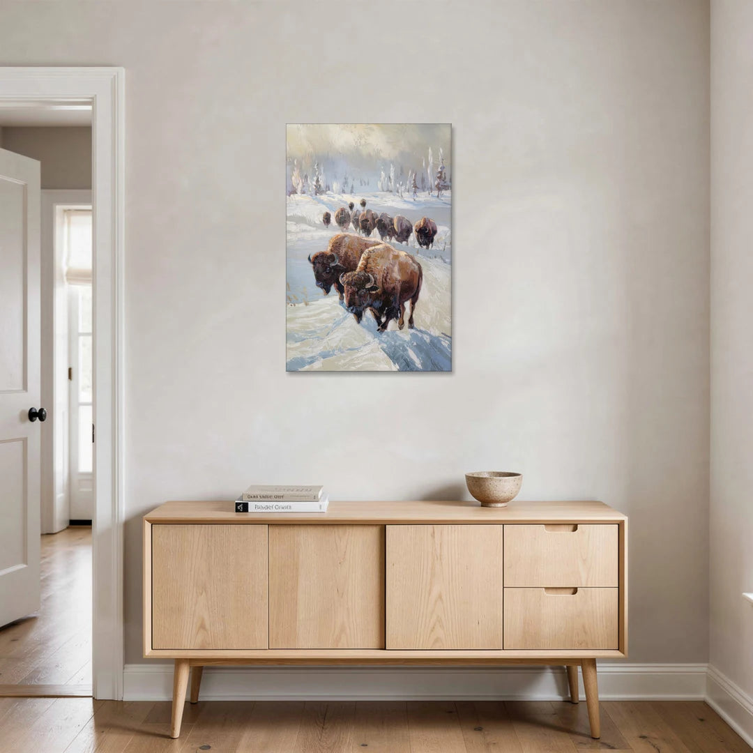 Buffalo Winter Wonderland - Canvas Wall Art - Coffee Table - 24x36