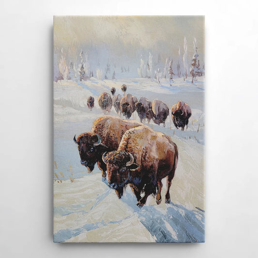 Buffalo Winter Wonderland - Canvas Wall Art