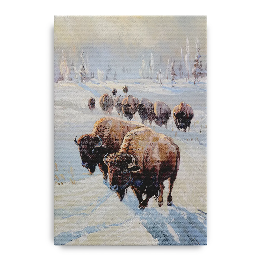 Buffalo Winter Wonderland Front - Canvas Wall Art