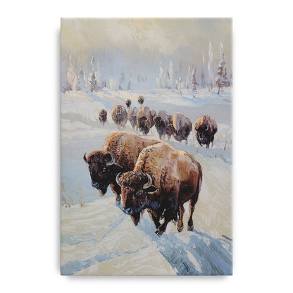 Buffalo Winter Wonderland Front - Canvas Wall Art