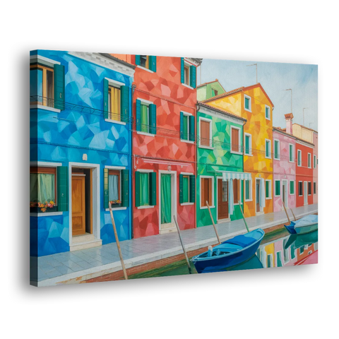 Burano's Colorful Streets - Canvas Wall Art