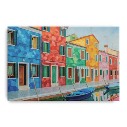 Burano's Colorful Streets Front - Canvas Wall Art
