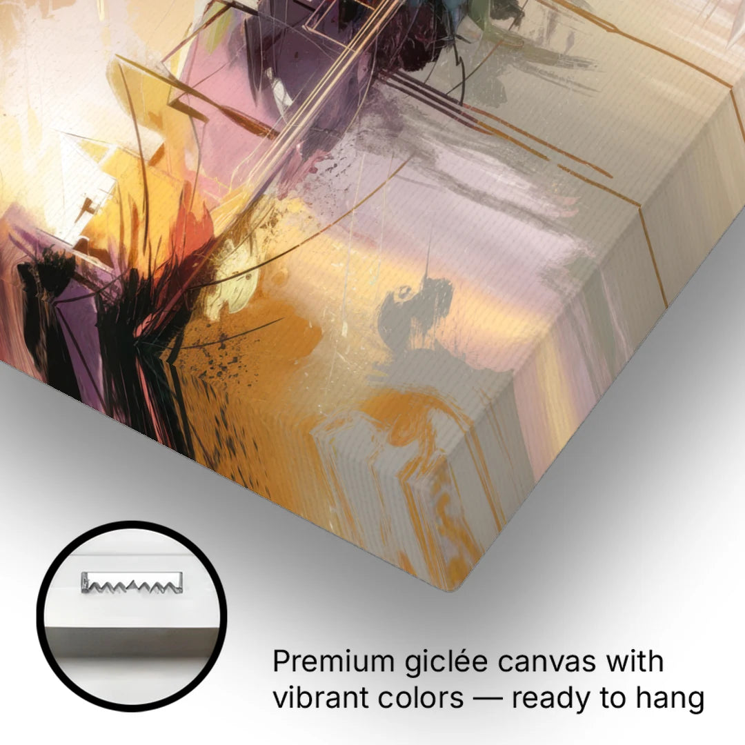 Burlington Artistic Cityscape - Canvas Wall Art - Gallery Wrap Corner