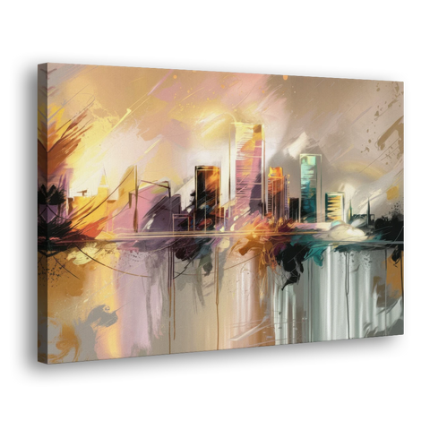 Burlington Artistic Cityscape - Canvas Wall Art - Side