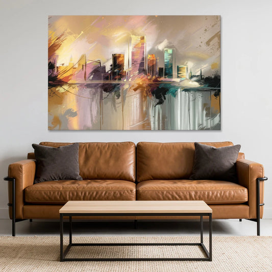 Burlington Artistic Cityscape - Canvas Wall Art - Sofa - 60x40
