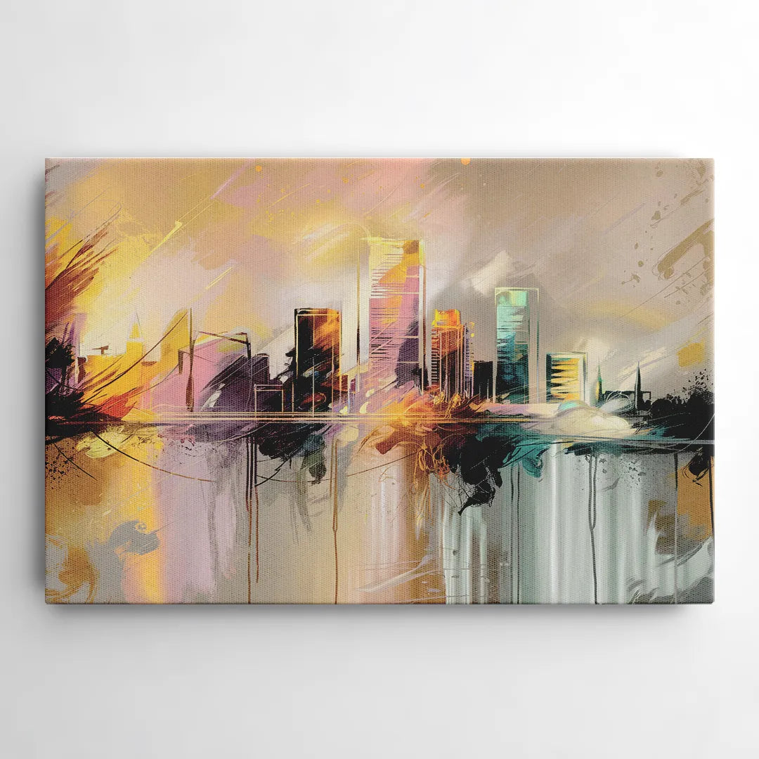 Burlington Artistic Cityscape - Canvas Wall Art