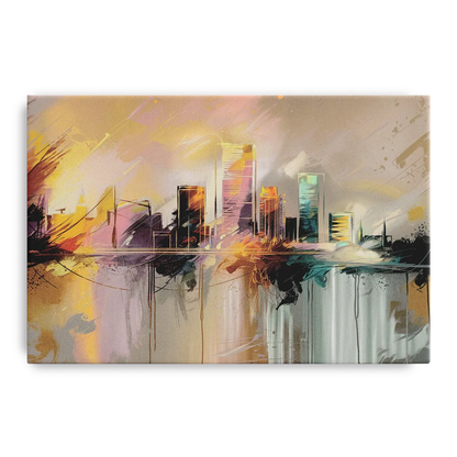 Burlington Artistic Cityscape Front - Canvas Wall Art