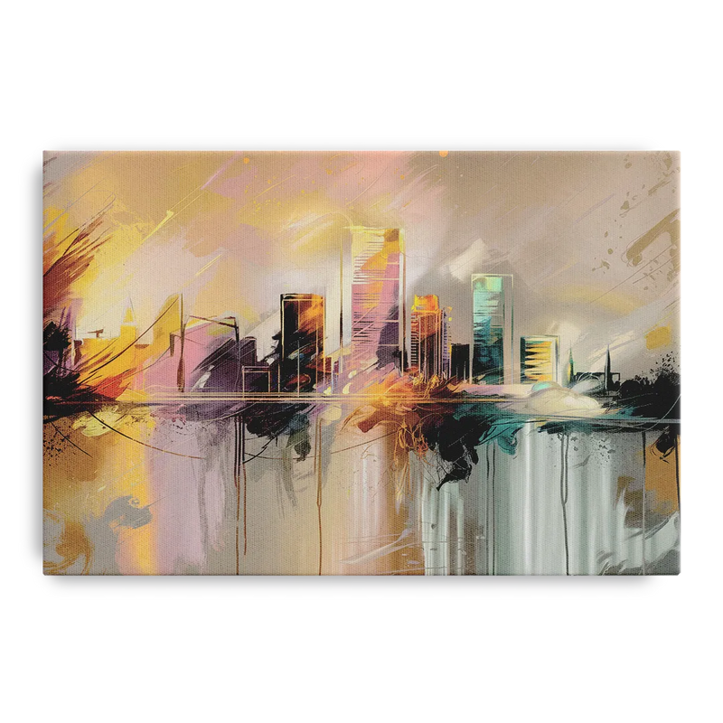 Burlington Artistic Cityscape Front - Canvas Wall Art