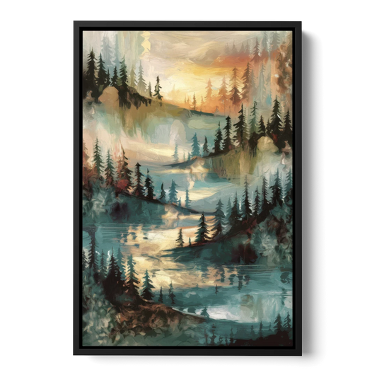 Burlington Captivating Landscapes - Black Framed Canvas Wall Art - Front