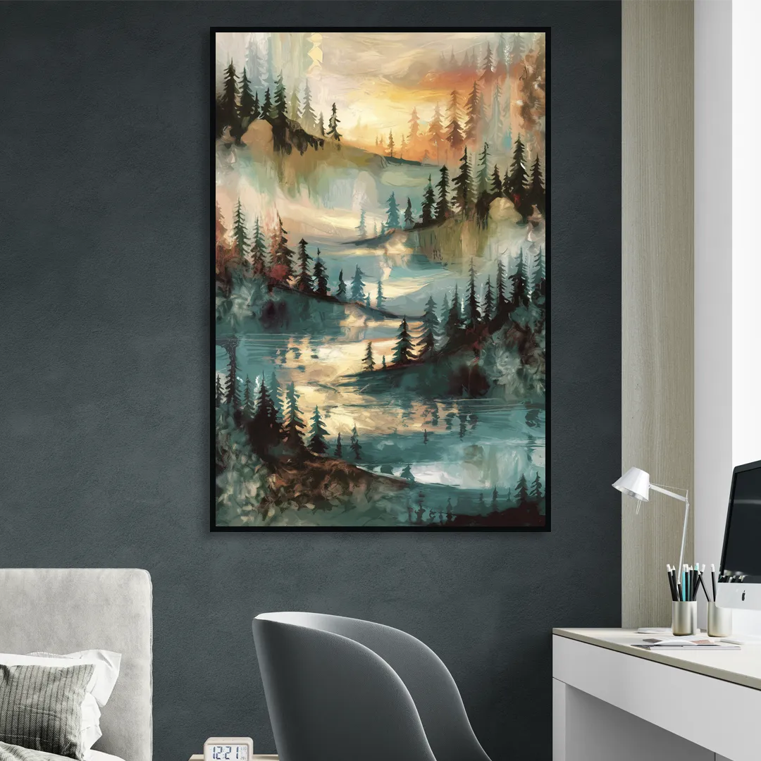 Burlington Captivating Landscapes Living Room - Black Canvas Wall Art