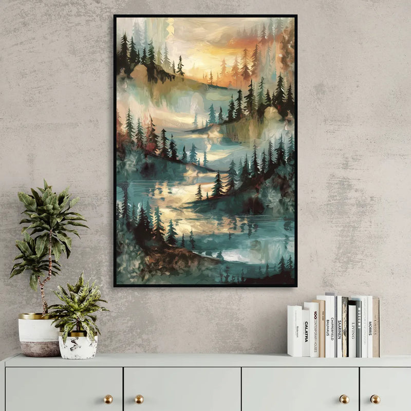 Burlington Captivating Landscapes Sitting Room - Black Canvas Wall Art