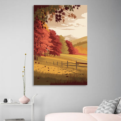 Burlington Fall Foliage Sitting Room - Canvas Wall Art