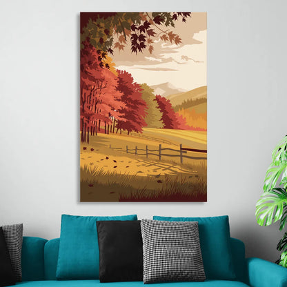Burlington Fall Foliage Living Room - Canvas Wall Art