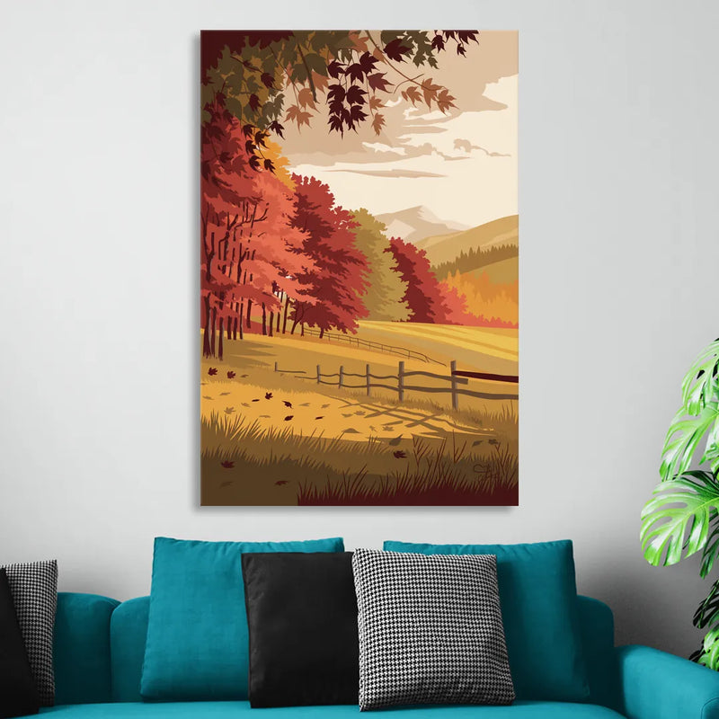 Burlington Fall Foliage Living Room - Canvas Wall Art