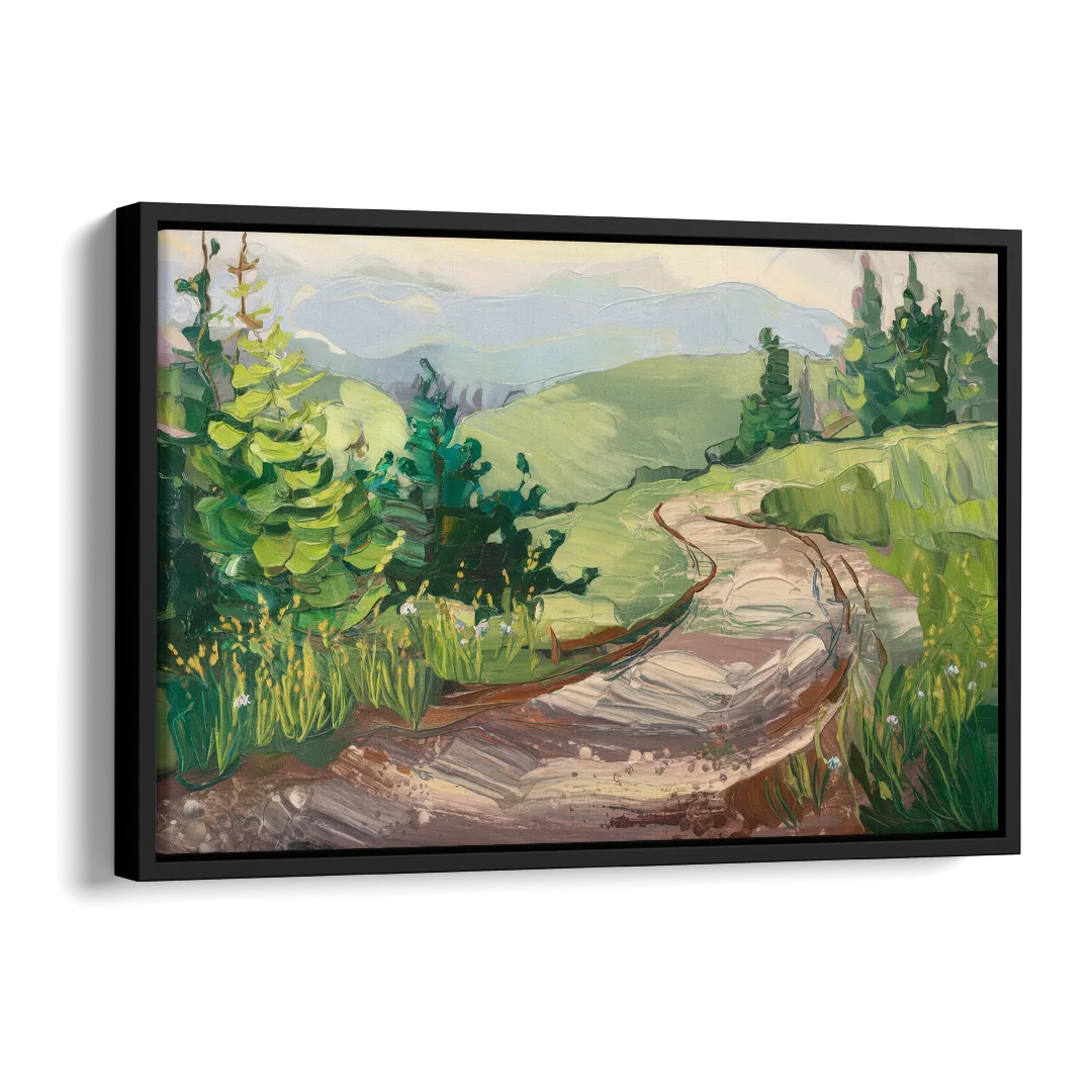 Burlington Green Mountain Trails Side - Black Canvas Wall Art