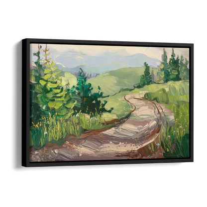 Burlington Green Mountain Trails Side - Black Canvas Wall Art