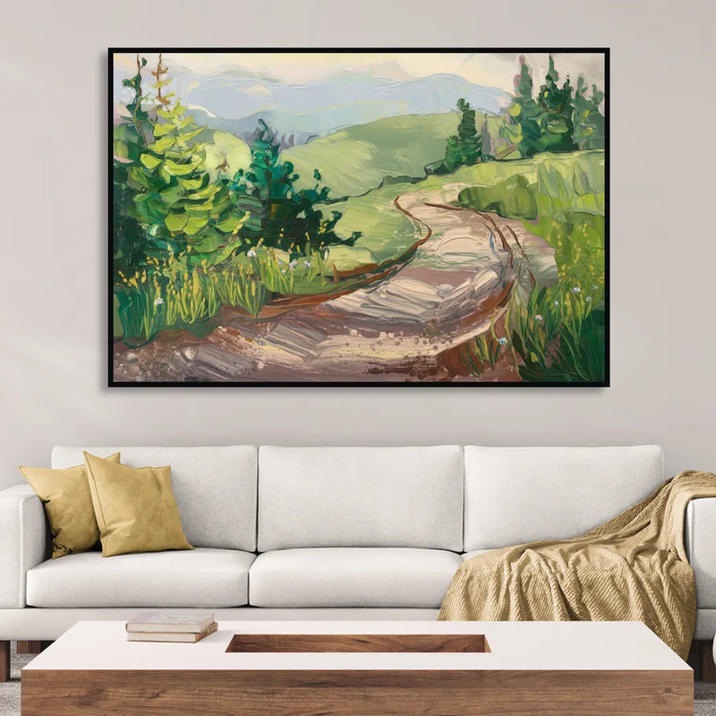 Burlington Green Mountain Trails Living Room - Black Canvas Wall Art